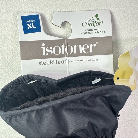 4/$25** NEW Men’s XL Isotoner Sleek Heat Black Winter Gloves - Picture 3 of 5